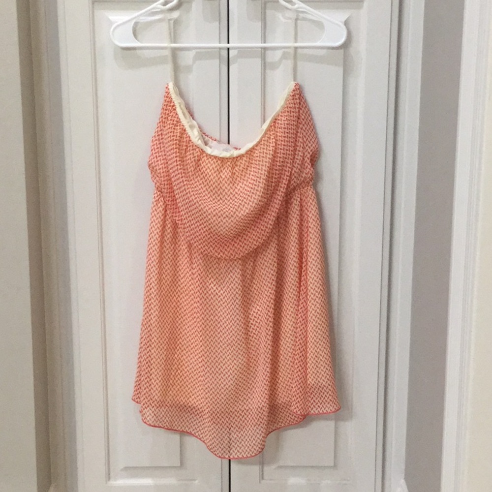 Orange strapless summer dress
